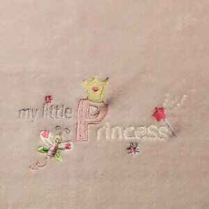 Just Born My Little Princess Crown Butterfly Security Lovey Blanket 27" X 38"